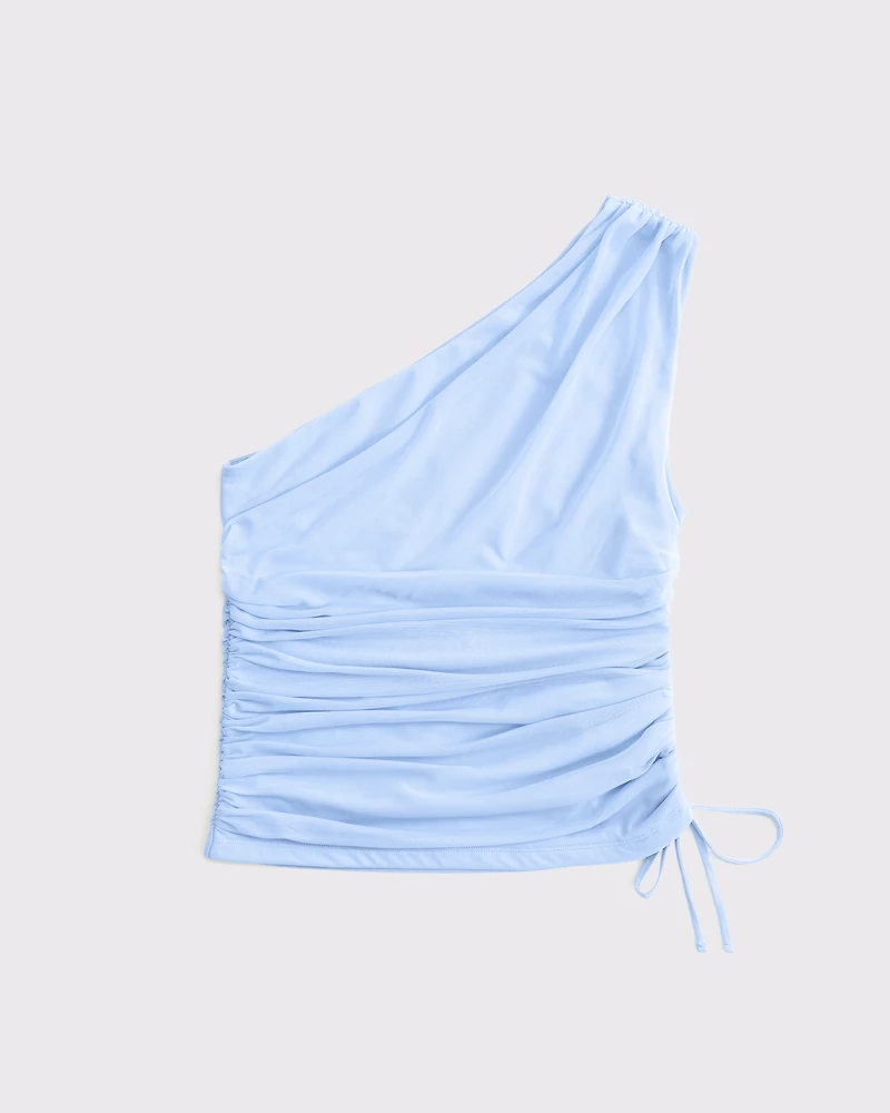 One-Shoulder Cinched Tie Top