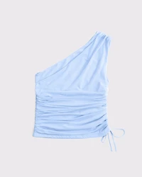 One-Shoulder Cinched Tie Top