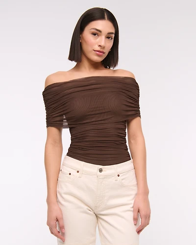 Mesh Foldover Bodysuit