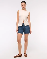 Slash Button-Through Top