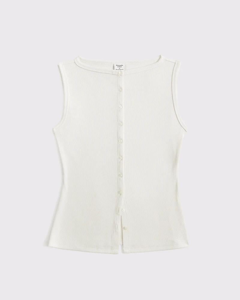 Slash Button-Through Top