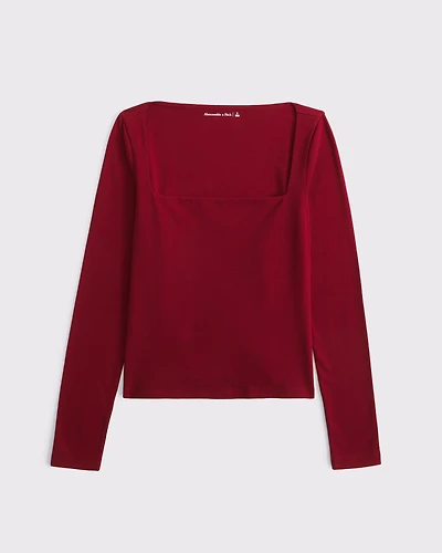 Double-Lined Wide Squareneck Top