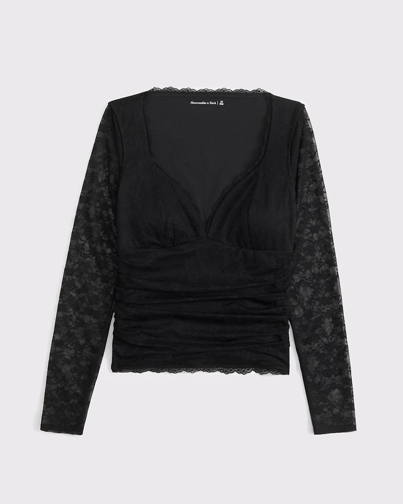 The A&F Zoe Bra-Free Lace Sweetheart Top