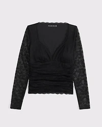 The A&F Zoe Bra-Free Lace Sweetheart Top