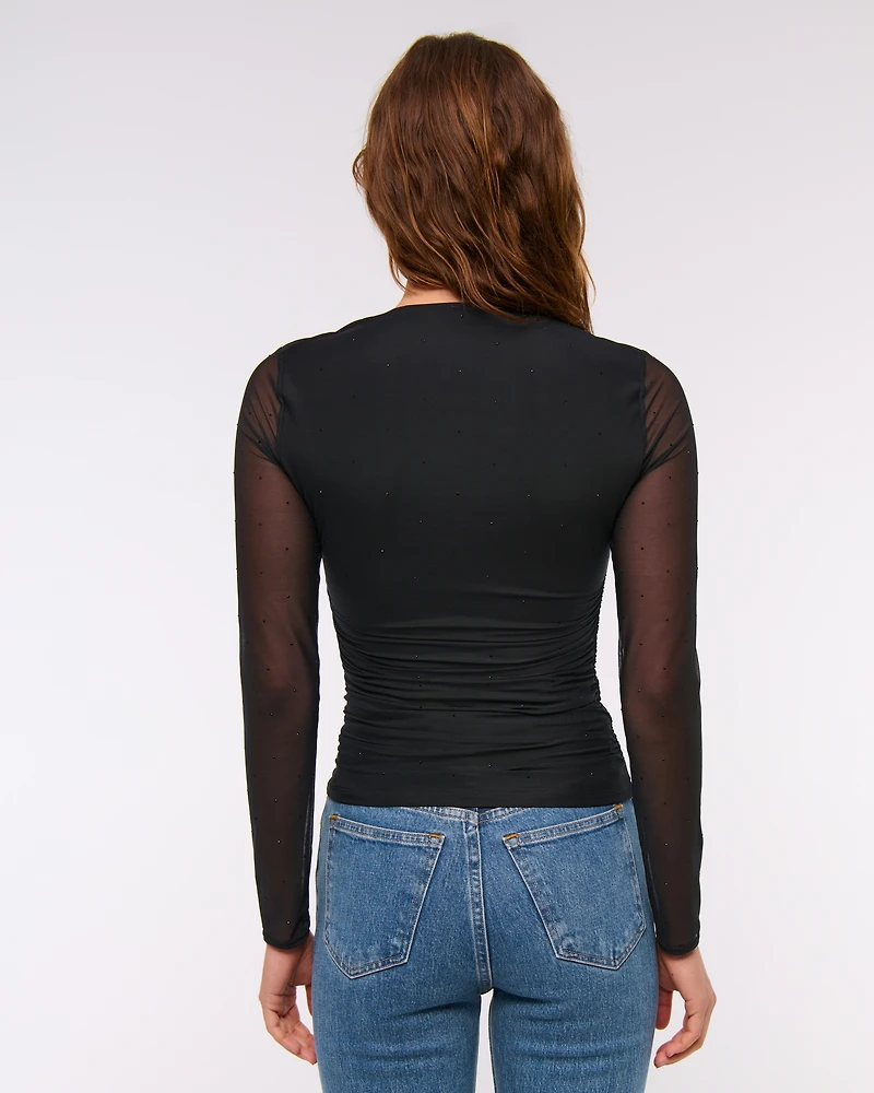 The A&F Ava Long-Sleeve Mesh Top