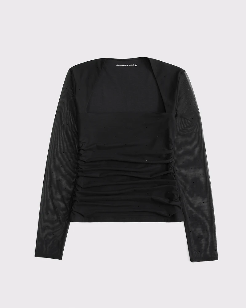 The A&F Ava Long-Sleeve Mesh Top