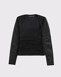 The A&F Ava Long-Sleeve Mesh Top