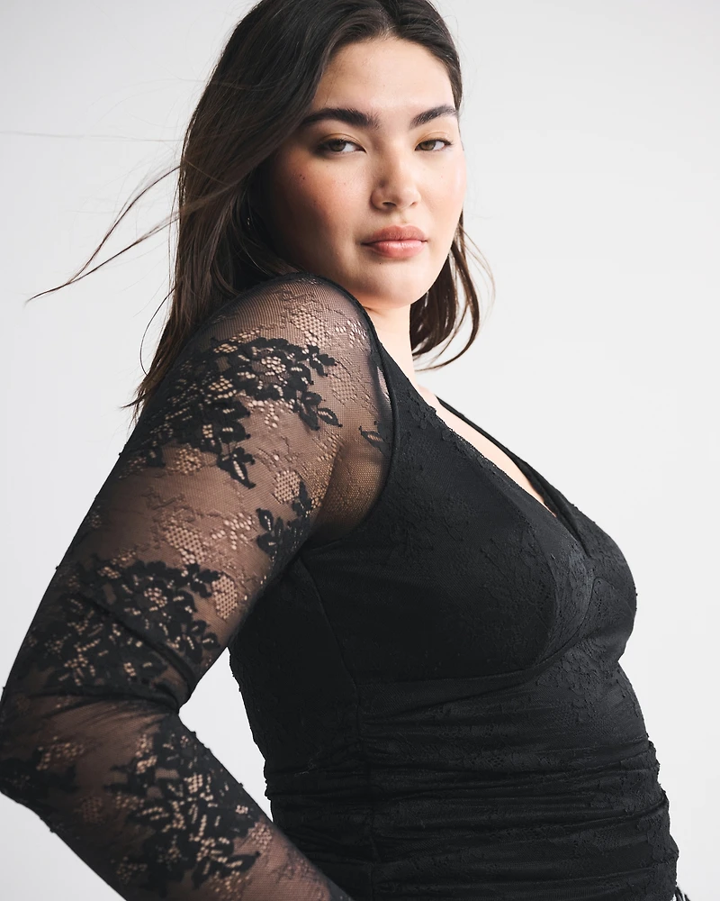 A&F Zoe Bra-Free Long-Sleeve Lace Top