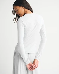 Long-Sleeve Cozy Lounge Knit Tee