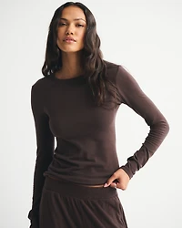 Long-Sleeve Cozy Lounge Knit Tee
