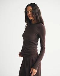 Long-Sleeve Cozy Lounge Knit Tee