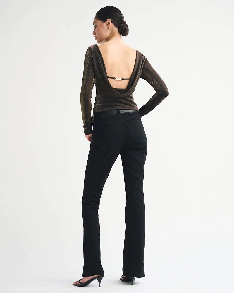 Bra-Free Lurex Cowl-Back Hardware Top
