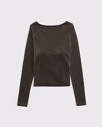 Bra-Free Lurex Cowl-Back Hardware Top