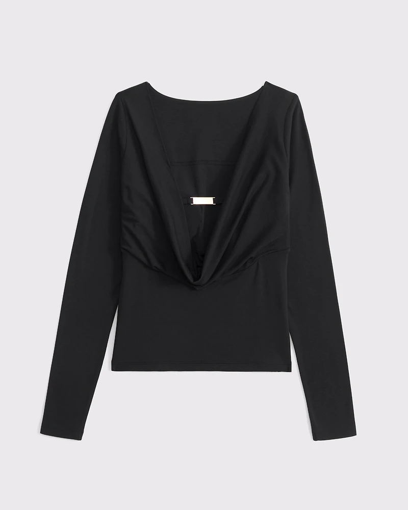 Bra-Free Cowl-Back Hardware Top