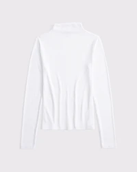 Long-Sleeve Rib Mockneck Top