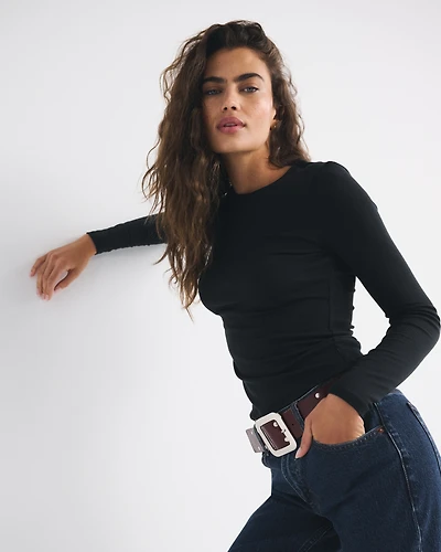 Long-Sleeve Featherweight Rib Baby Tee