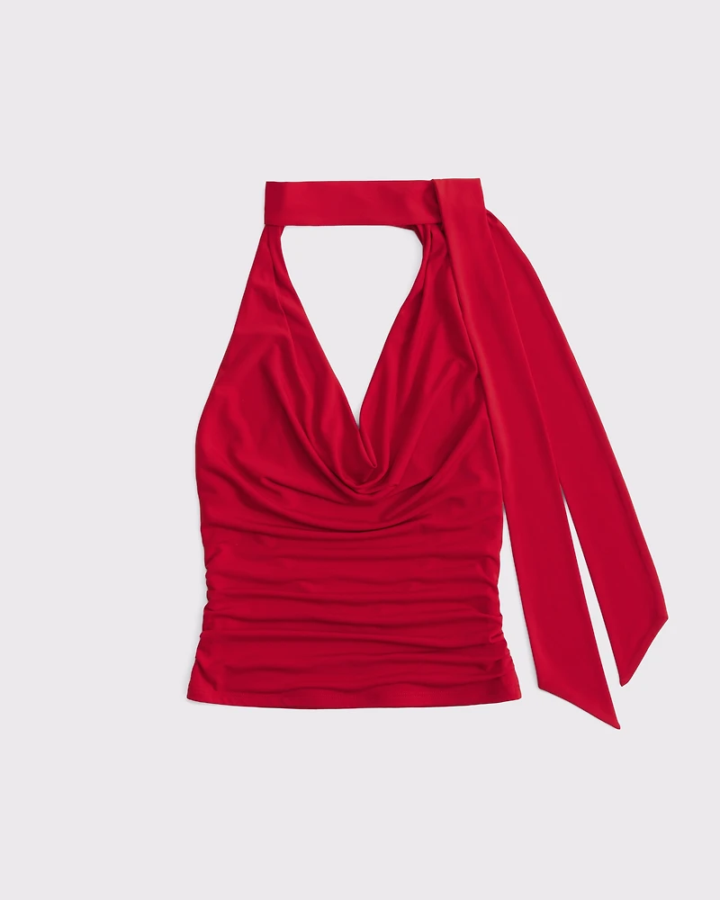 Halter Cowl Neck Scarf Top