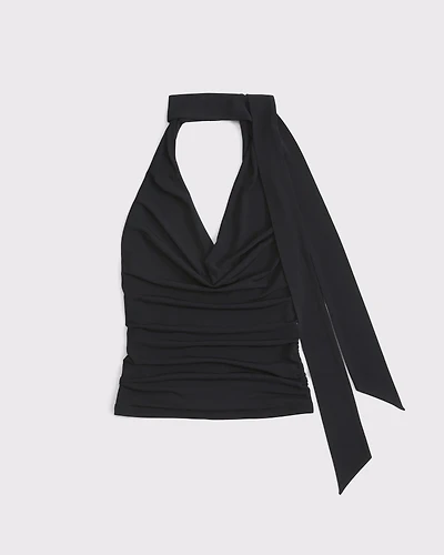 Halter Cowl Neck Scarf Top