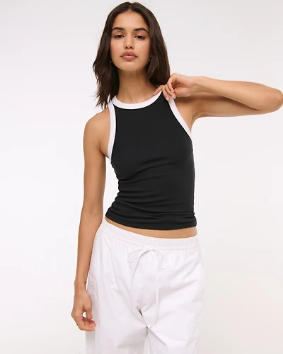 Essential Tuckable High-Neck Rib Tank