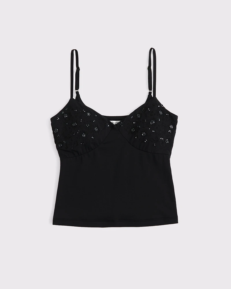 Bra-Free Beaded V-Neck Cami