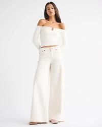 Bra-Free Off-The-Shoulder Hardware Top
