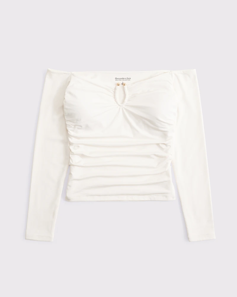 Bra-Free Off-The-Shoulder Hardware Top