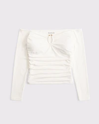 Bra-Free Off-The-Shoulder Hardware Top