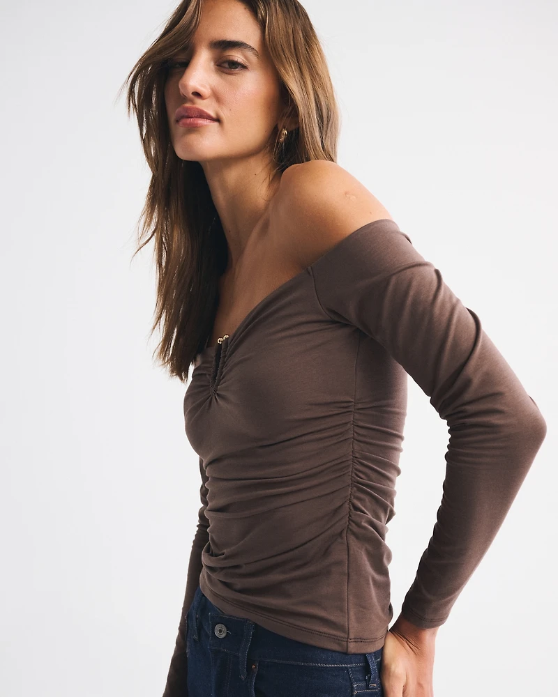 Bra-Free Off-The-Shoulder Hardware Top