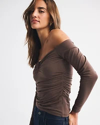 Bra-Free Off-The-Shoulder Hardware Top