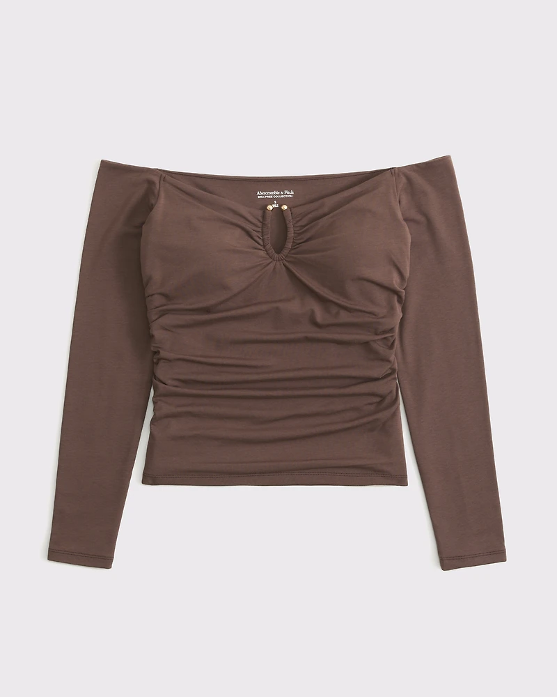 Bra-Free Off-The-Shoulder Hardware Top