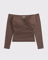 Bra-Free Off-The-Shoulder Hardware Top