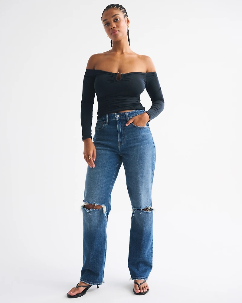 Bra-Free Off-The-Shoulder Hardware Top