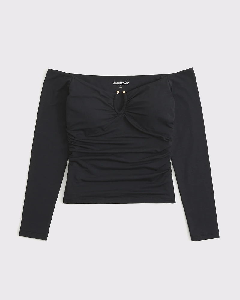Bra-Free Off-The-Shoulder Hardware Top