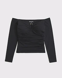 Bra-Free Off-The-Shoulder Hardware Top