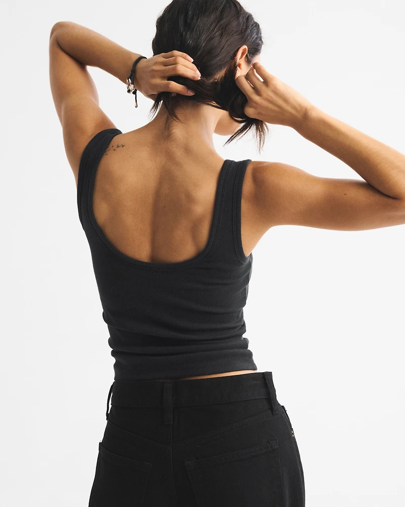 Bra-Free Rib Scoopneck Tank