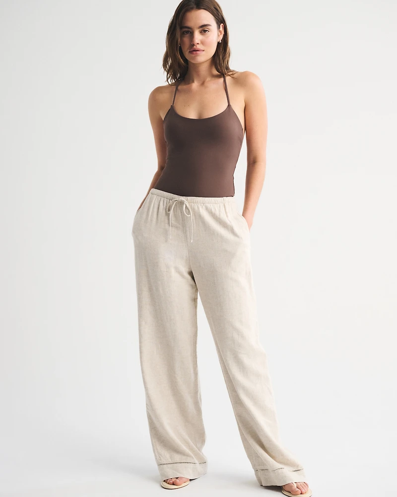 Bra-Free Beaded Open-Back Bodysuit