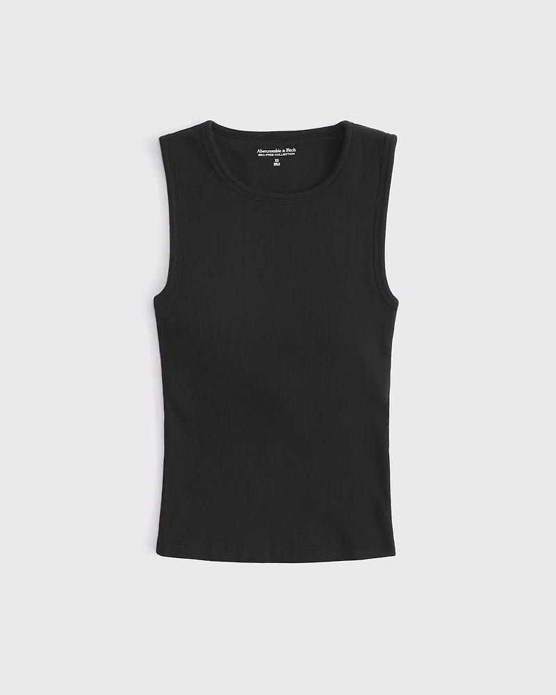 Bra-Free High-Neck Rib Tank