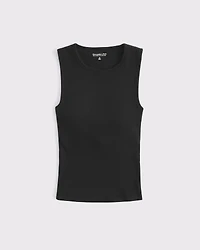 Bra-Free High-Neck Rib Tank