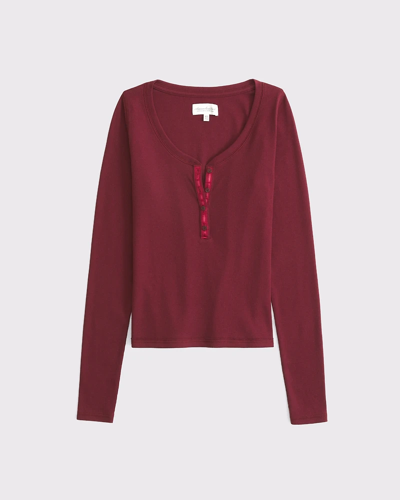 Long-Sleeve Rib Henley