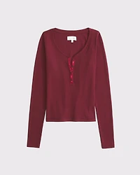 Long-Sleeve Rib Henley