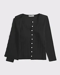 Bra-Free Pointelle Cardigan Tank Set