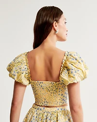 Drama Puff Sleeve Sweetheart Set Top
