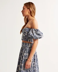 Poplin Off-The-Shoulder Set Top