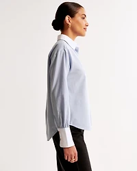 Gold Button Relaxed Oxford Shirt
