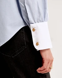 Gold Button Relaxed Oxford Shirt