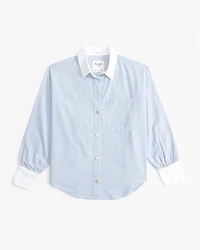 Gold Button Relaxed Oxford Shirt
