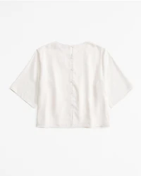 Crinkle Textured Woven Tee