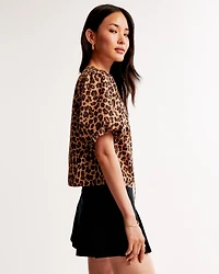 Short-Sleeve Tie-Front Top