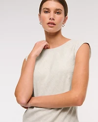 Linen-Blend Skimming Shell Top