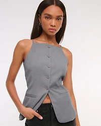 High-Neck Suiting Vest